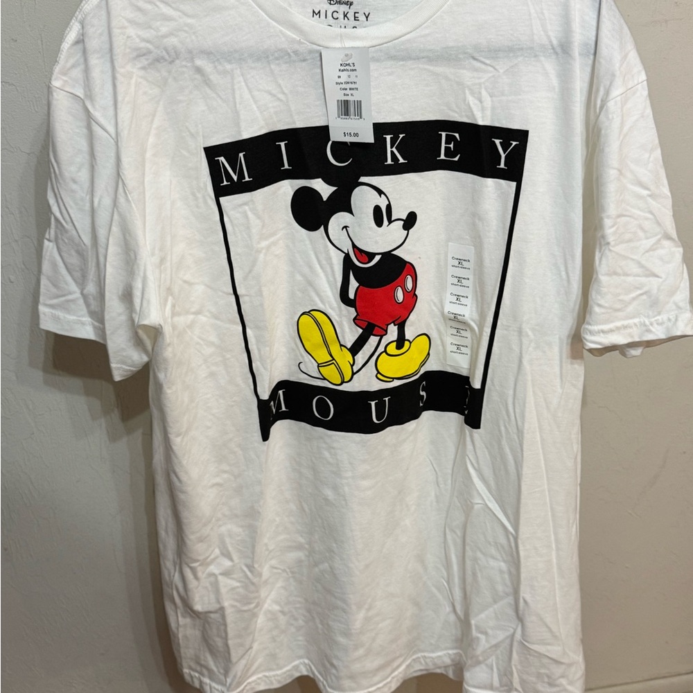 Disney Mickey Mouse Graphic Tee - White and Black